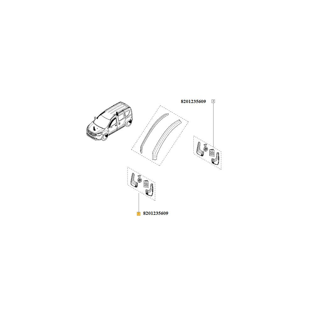 Set aparatori noroi fata/spate Renault 8201235609