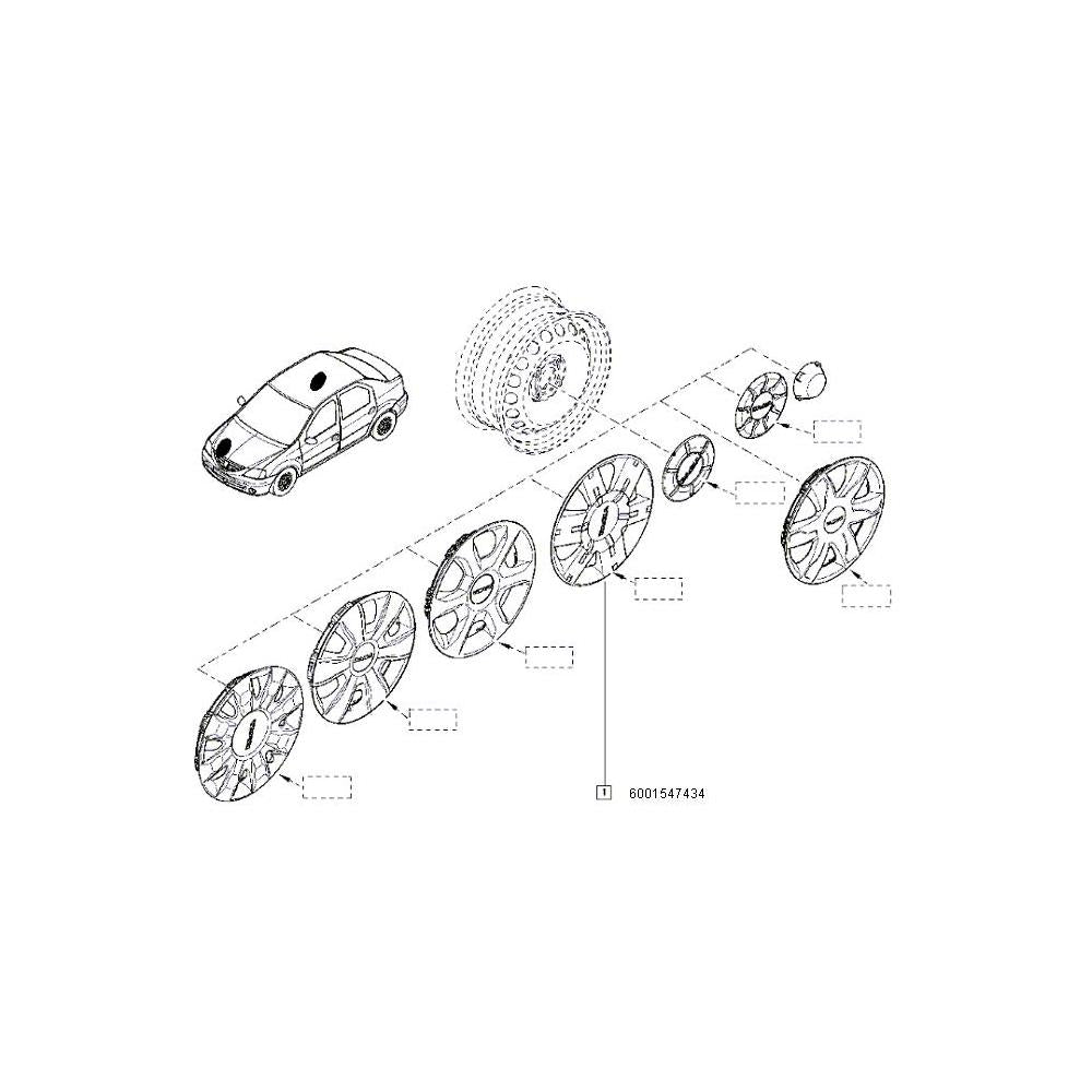 Capac roata tabla 15'' log. Renault 6001547434