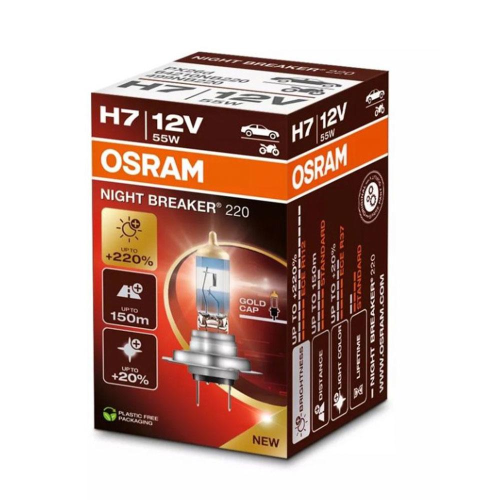 Bec 12V H7 55 W night breaker +220% Osram Ams-osram 64210NB220