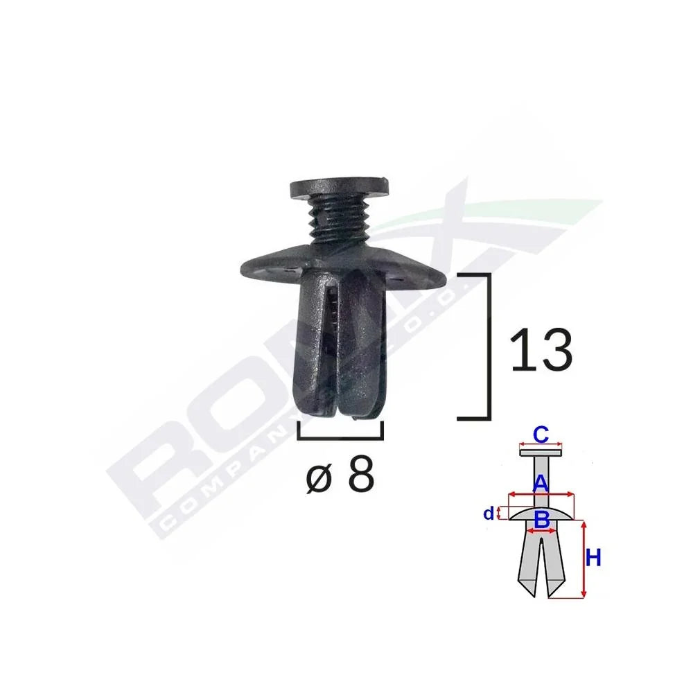 Clips fixare pentru hyundai/kia/mazda - negru set 10 buc Romix 60001 – imagine 2