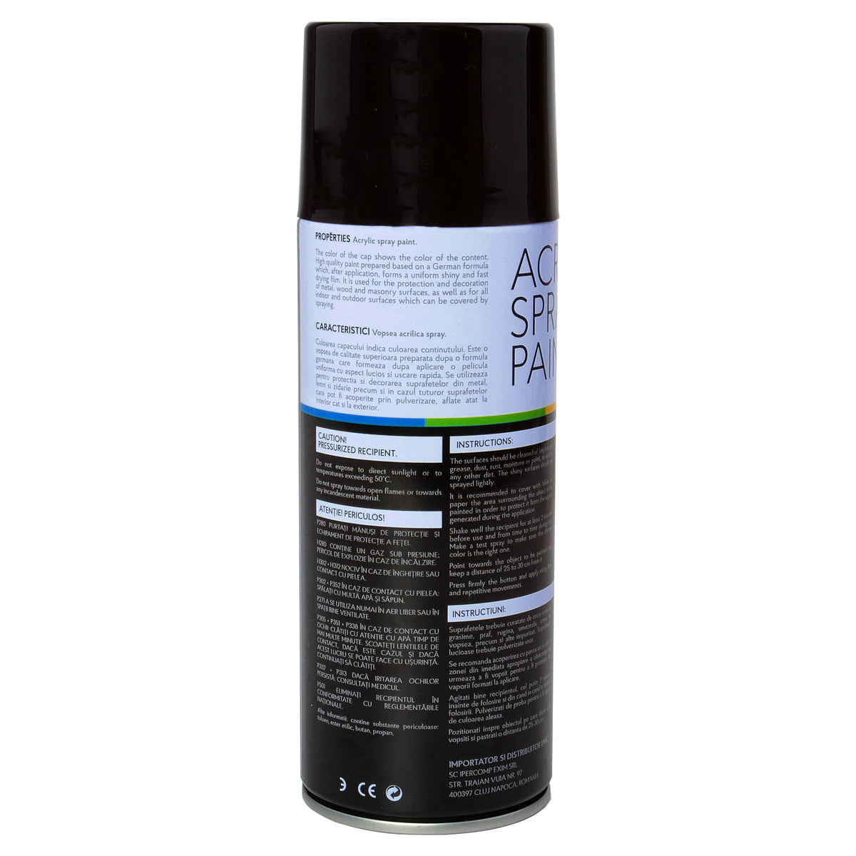 Vopsea spray 450 ml Negru Lucios Noxaro NXVPS018 – imagine 2
