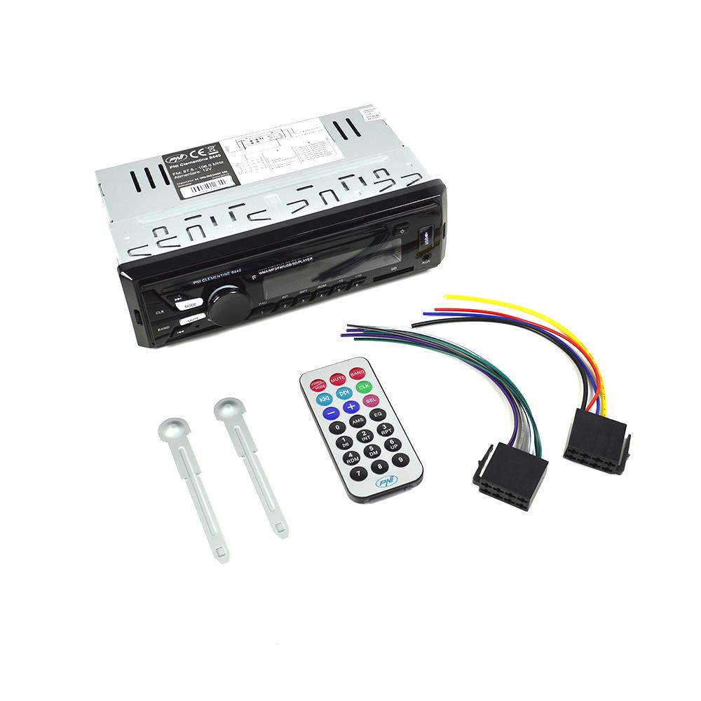 Radio MP3 player auto Pni clementine 8440, 4X45W, 12V, 1 din, cu sd, USB, aux, rca PNI-MP3-8440