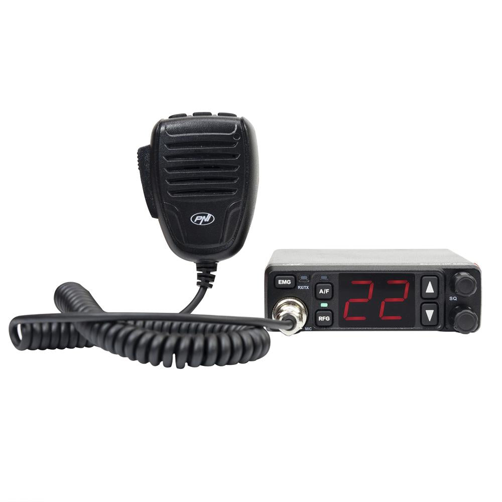 Statie radio cb Pni escort HP 5500, multistandard, 4W, am-fm, 12V/24V, asq, rf gain, mufa de bricheta inclusa PNI-HP5500