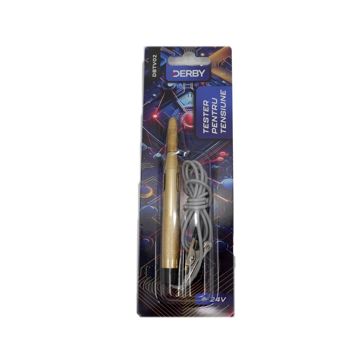 Tester pt tensiune 6-24V, mic, carcasa cupru DERBY DBTV02