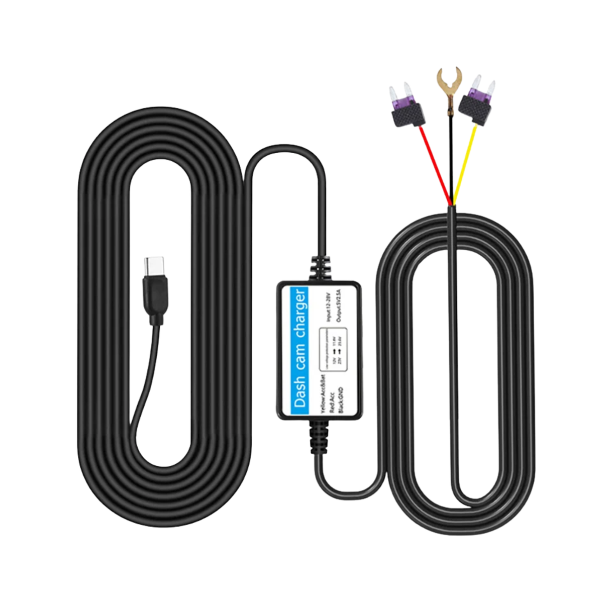 Kit alimentare camera auto DVR USB-C 12V/24V 5V 2.5A