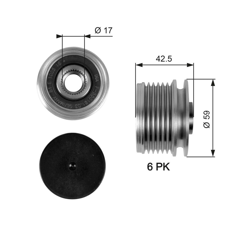 Fulie alternator Gates OAP7106