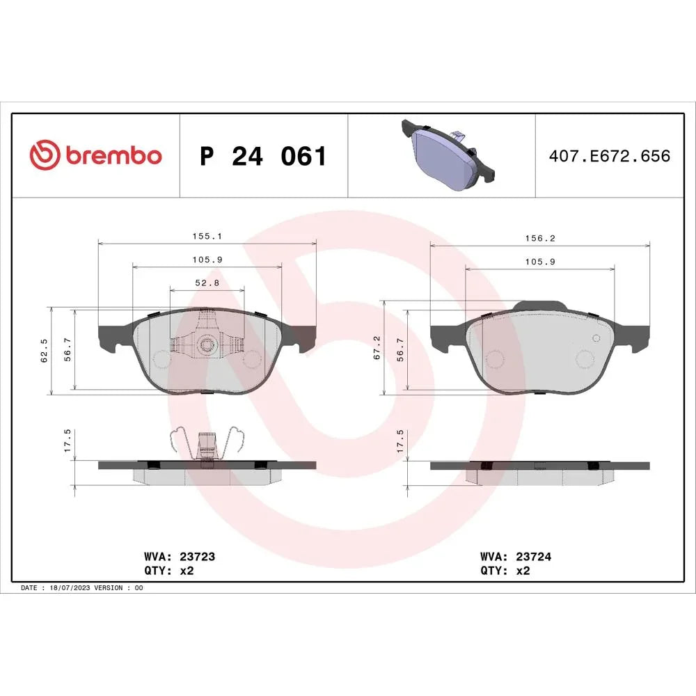 Set placute frana Brembo P 24 061