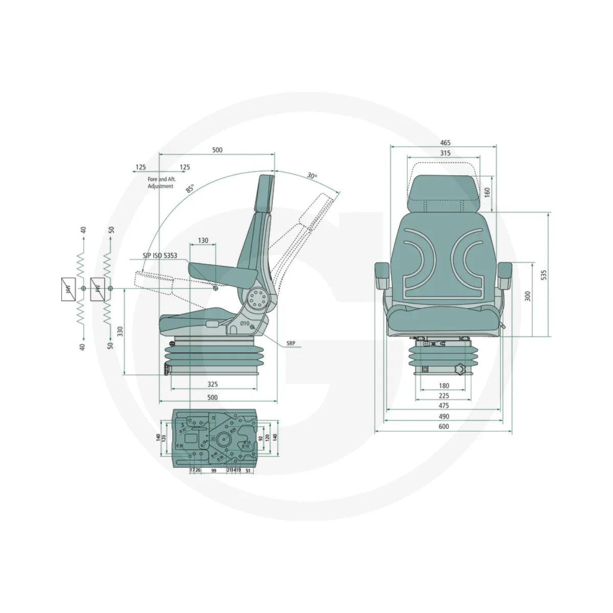 Scaun reglabil cu suspensie mecanica Granit 240920116