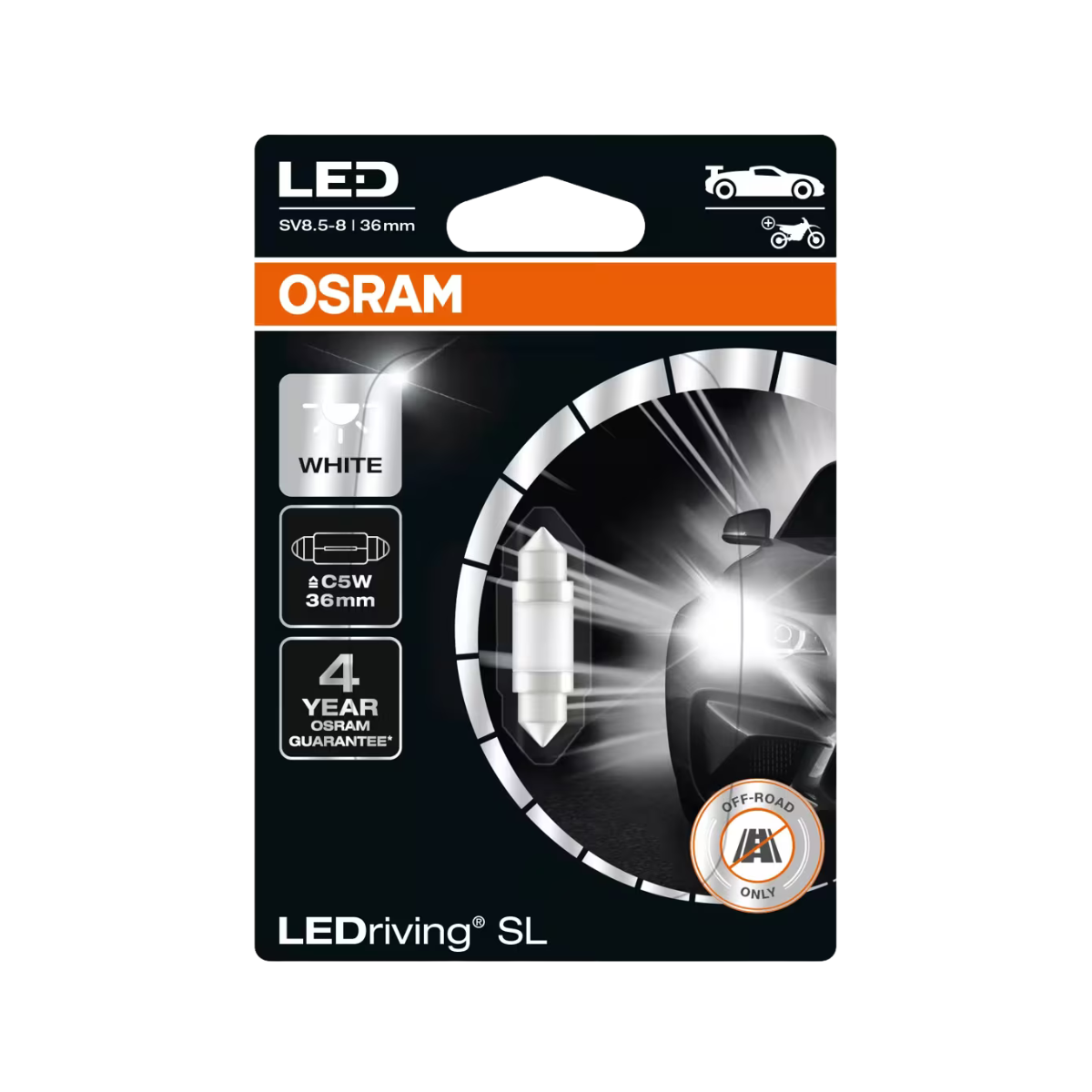 Bec LED sofit C5W Osram LEDriving SL 6000k 36mm numar plafon 6418DWP-1BL