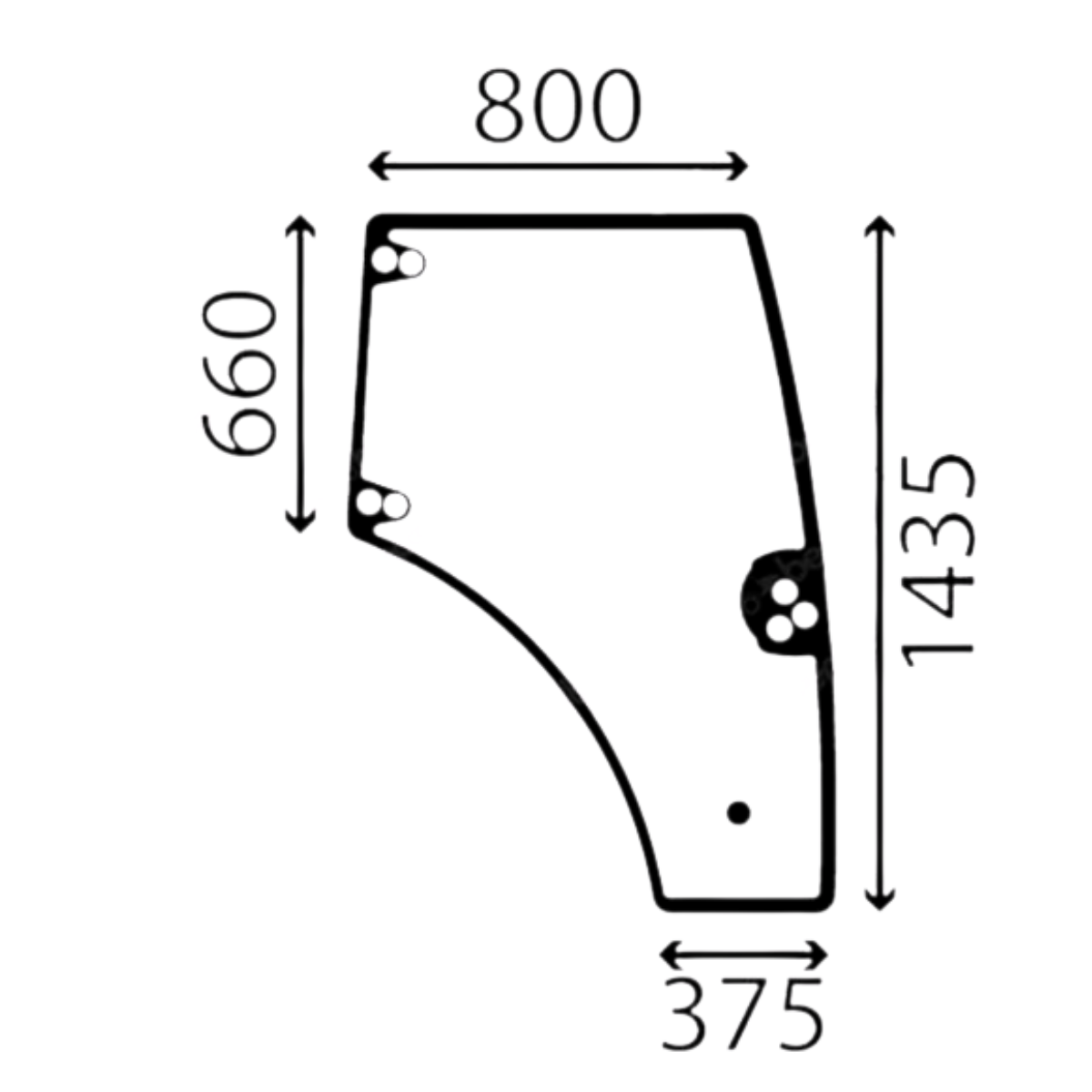 Geam usa dreapta tractor Case IH / New Holland 84396432