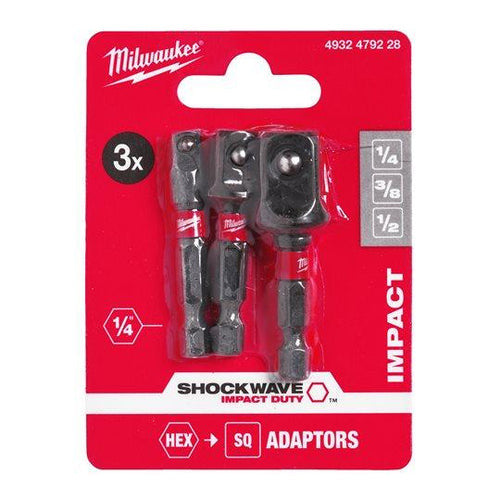 Adaptor biți SHOCKWAVE IMPACT DUTY Milwaukee, set de 3 bucăți 4932479228