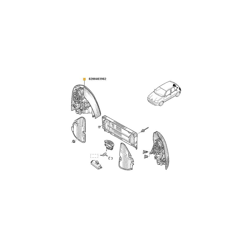 Stop spate dr-symbol cu semn alb Renault 8200403982