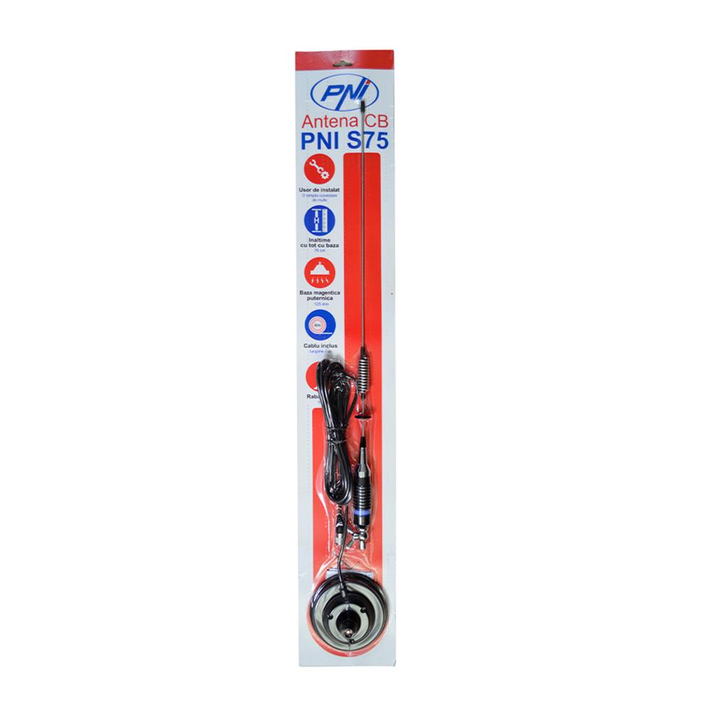 Antena cb Pni S75 cu fluture, lungime 54 cm, cu magnet inclus PNI-S75