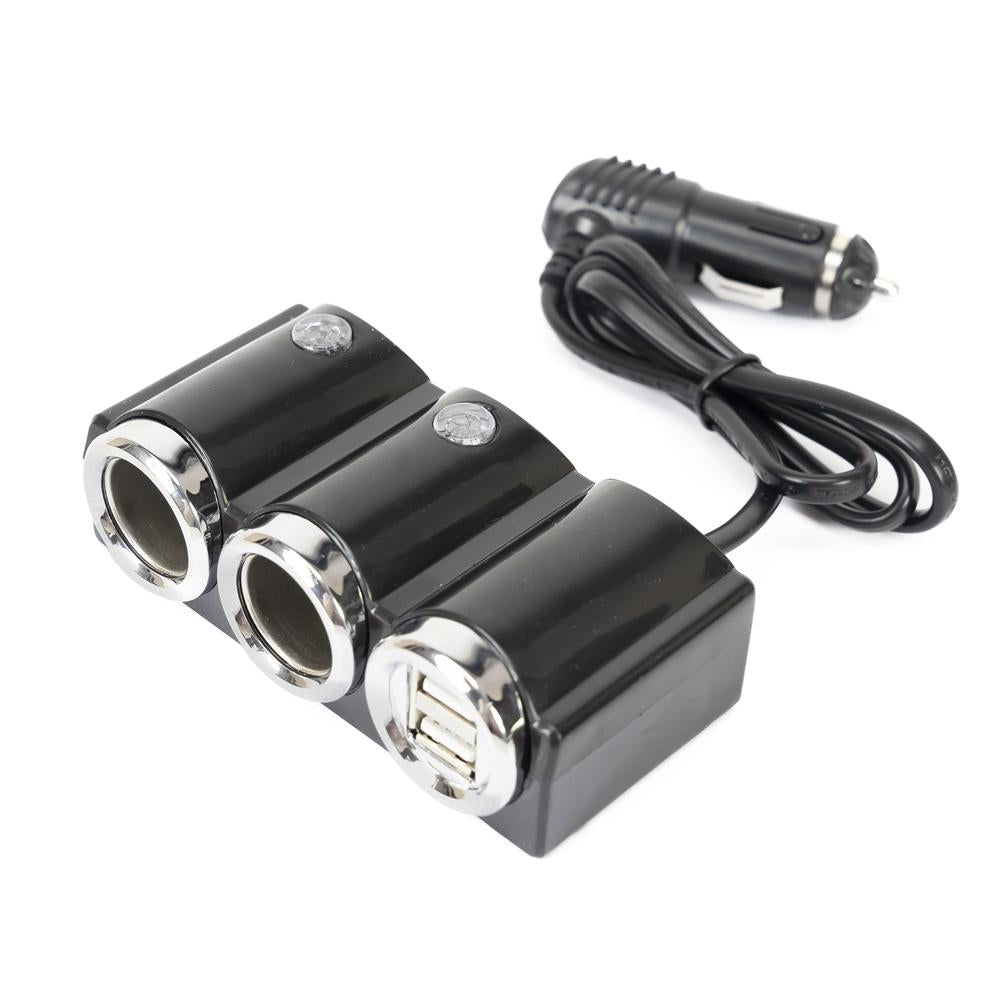 Incarcator auto spliter Pni lighter 20 12V/24V, cu 2 iesiri bricheta, 2 x USB (1A), indicator LED PNI-SBR20