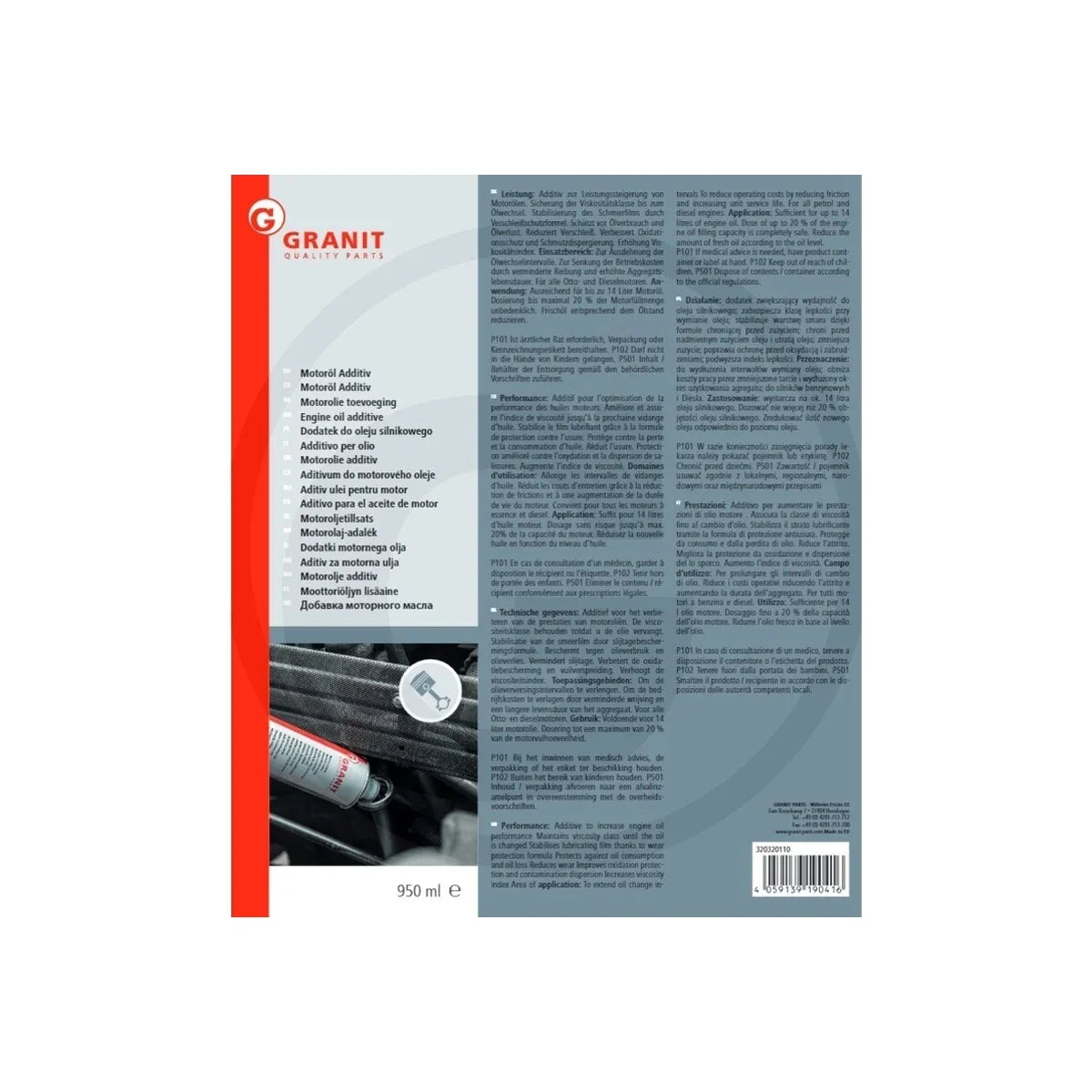 Aditiv pentru ulei motor GRANIT 320320110 – imagine 2