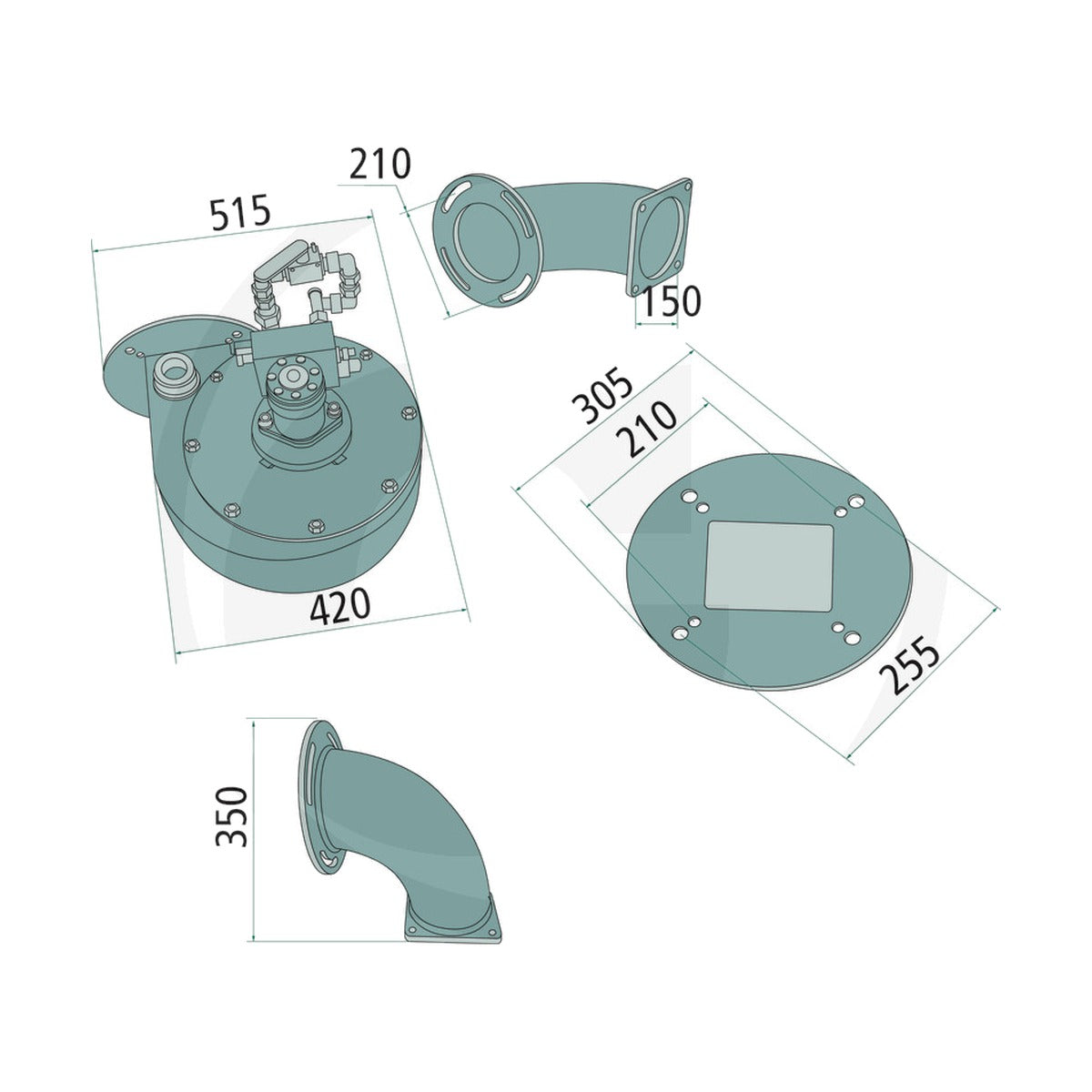 Schita dimensiuni Alimentare turbo 6 GRANIT 405G140346-VL