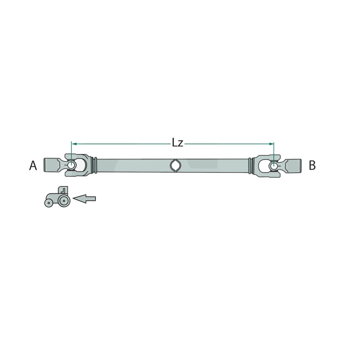 Schita dimensiuni Arbore cardanic 860 mm F24 53 CP BLUELINE 377086024956