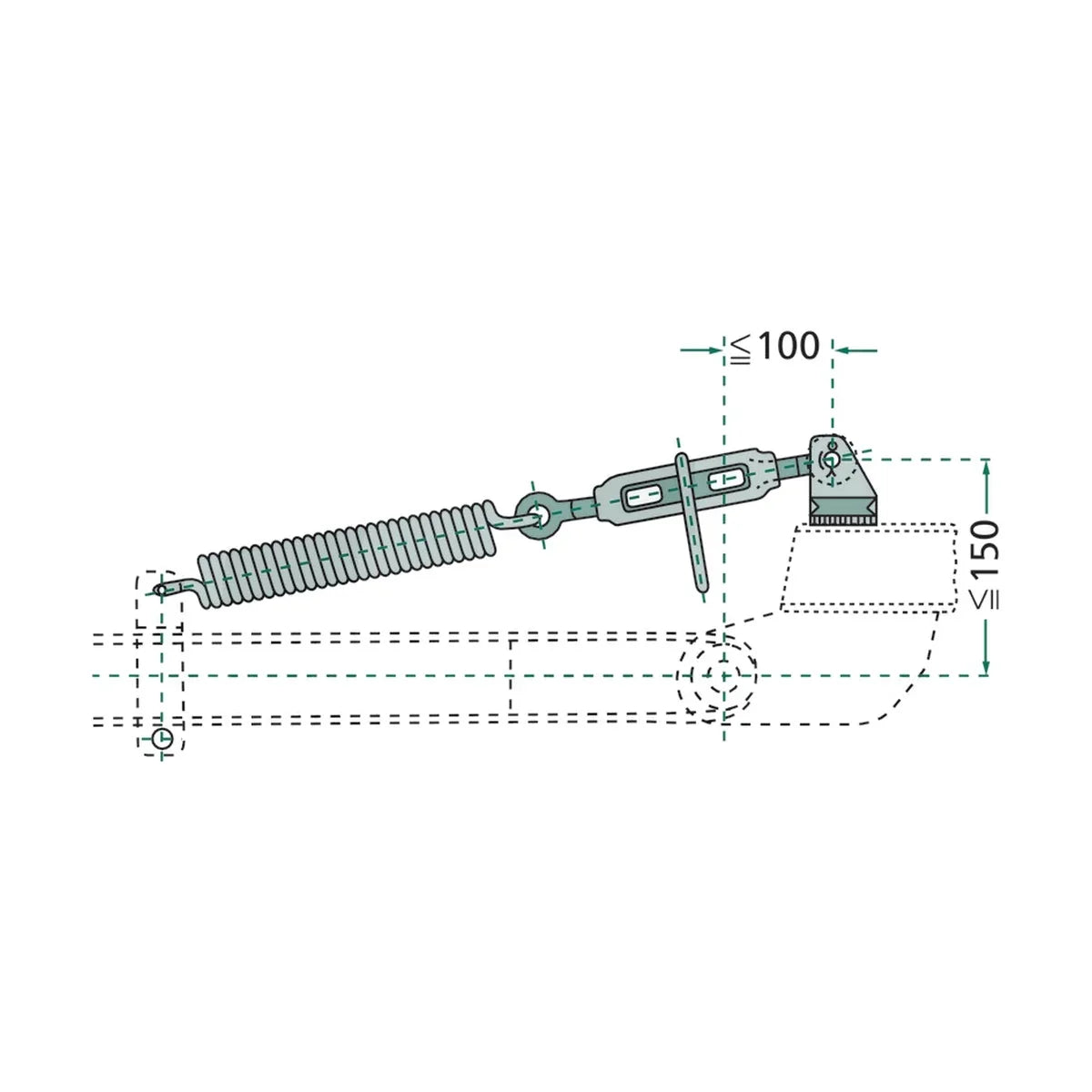 Schita dimensiuni Arc de tractiune zincat GRANIT 22060007
