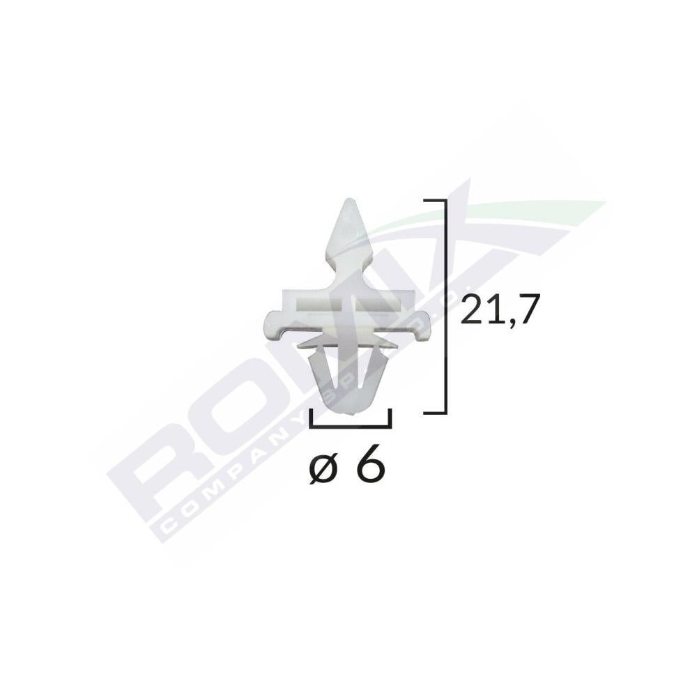 Clips fixare elemente exterioare pentru Mercedes 6X21.7MM- alb set 10 buc Romix A15689