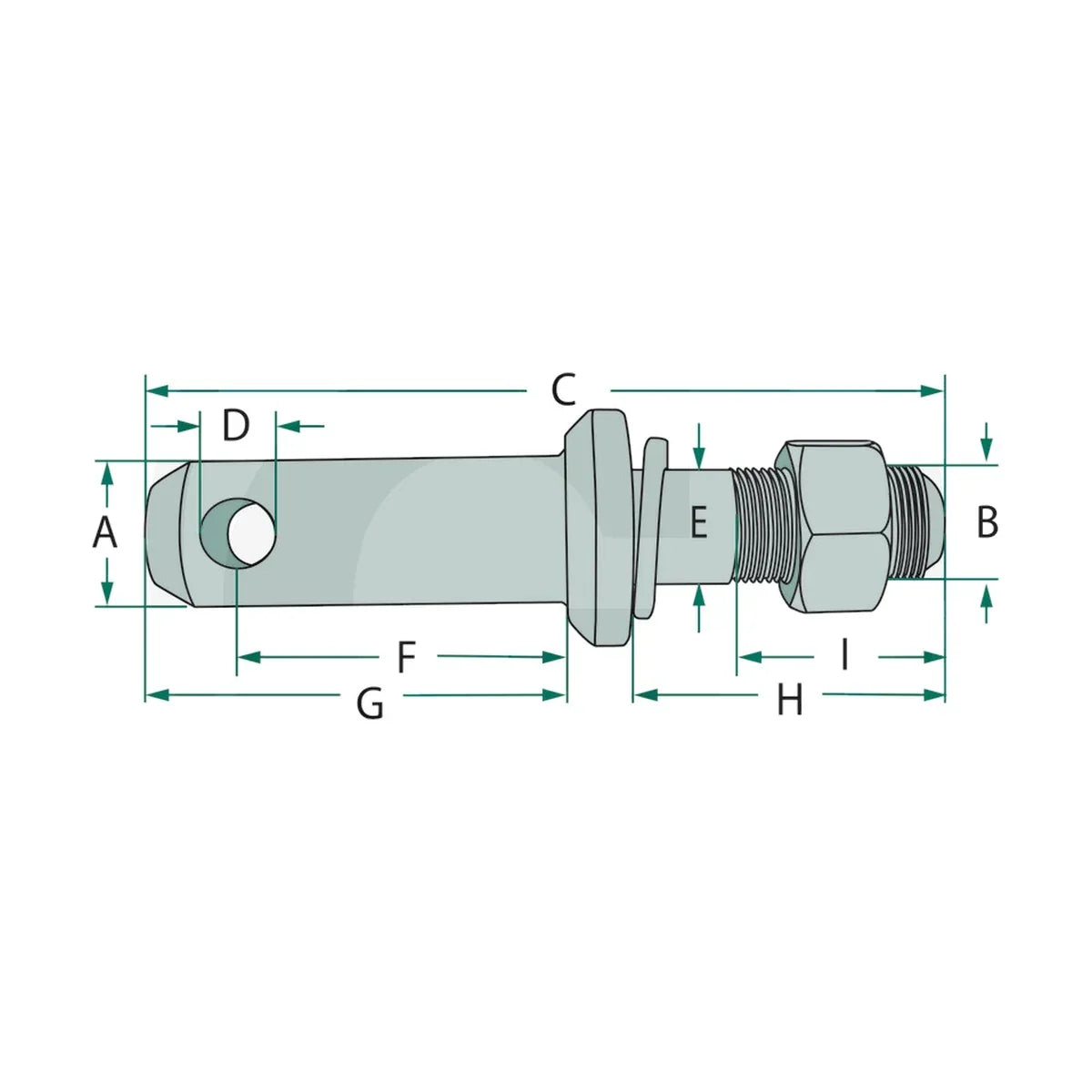 Schita dimensiuni Bolt tirant inferior cat 2 GRANIT 20013000
