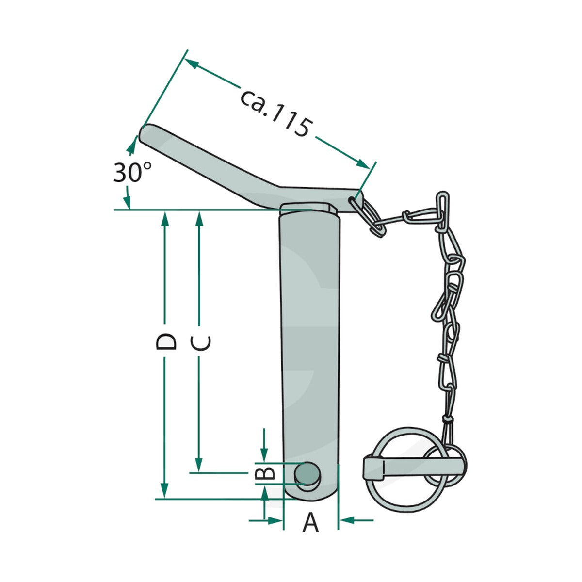 Schita dimensiuni Bolt tirant lateral cu lant GRANIT 20012861