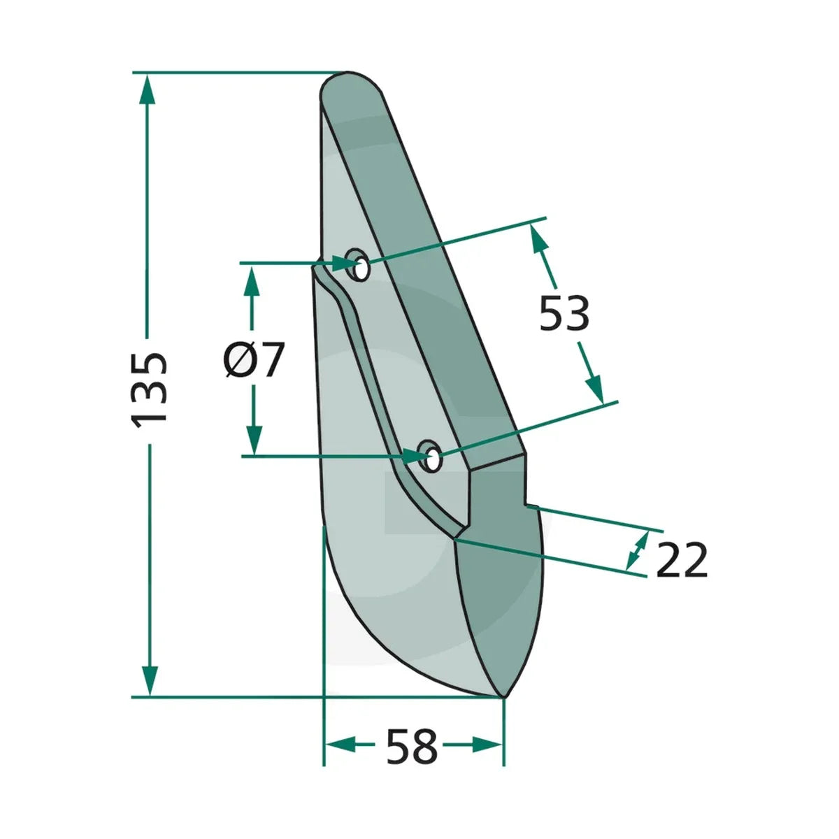Schita dimensiuni Brazdar pentru semanatoare in randuri compatibil Amazone GRANIT 18099.AM-02
