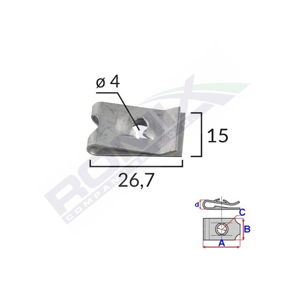 Clips metalic fixare universal set 10 buc Romix 16037