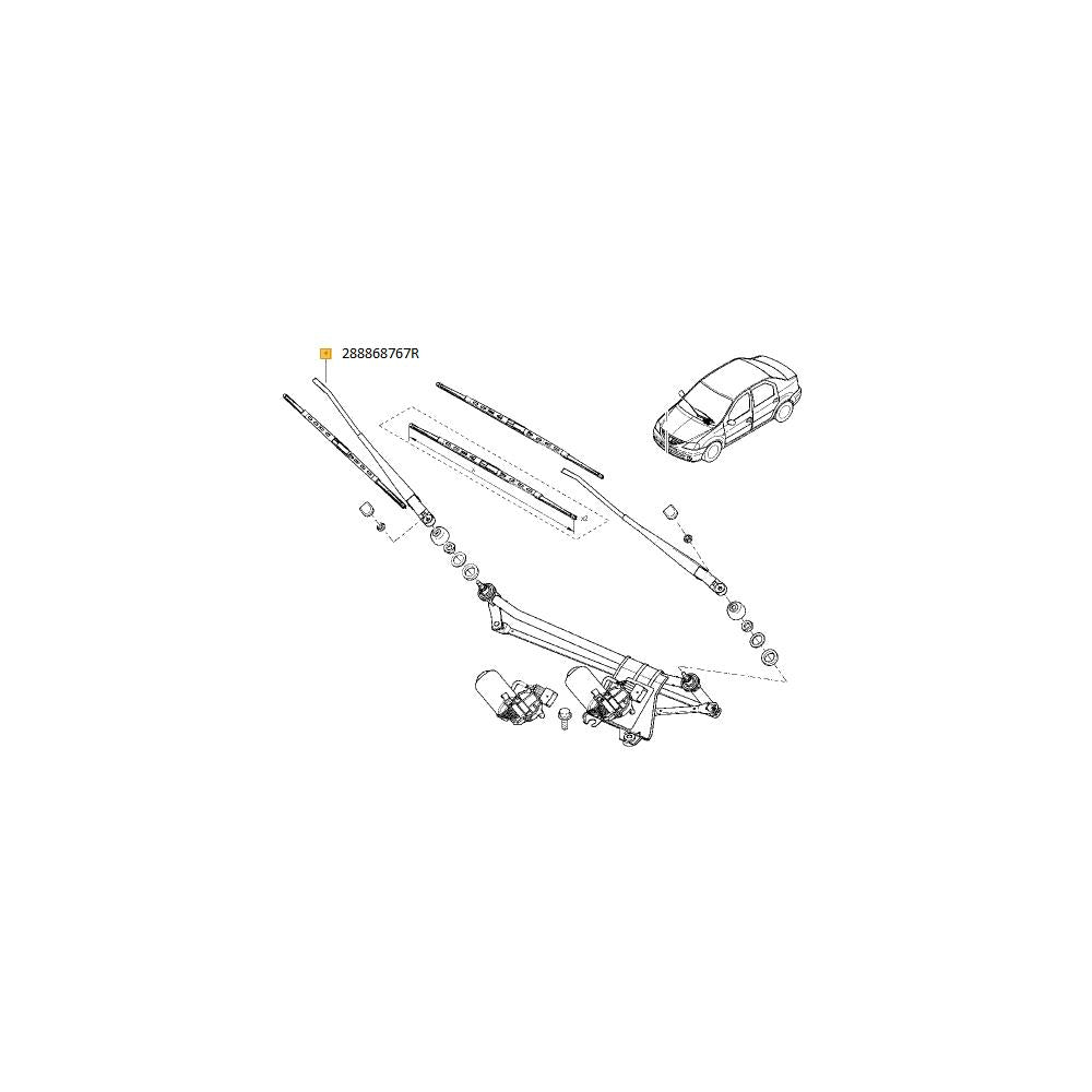 Brat stergator parbriz pasager Renault 288868767R