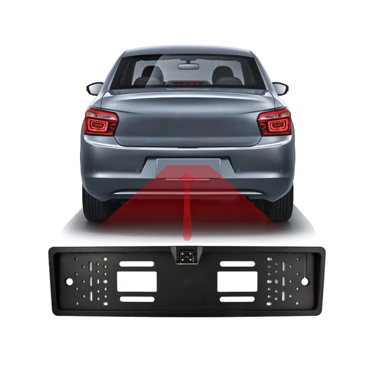 Camera marsarier Carguard pe suport numar inmatriculare 170° 12V