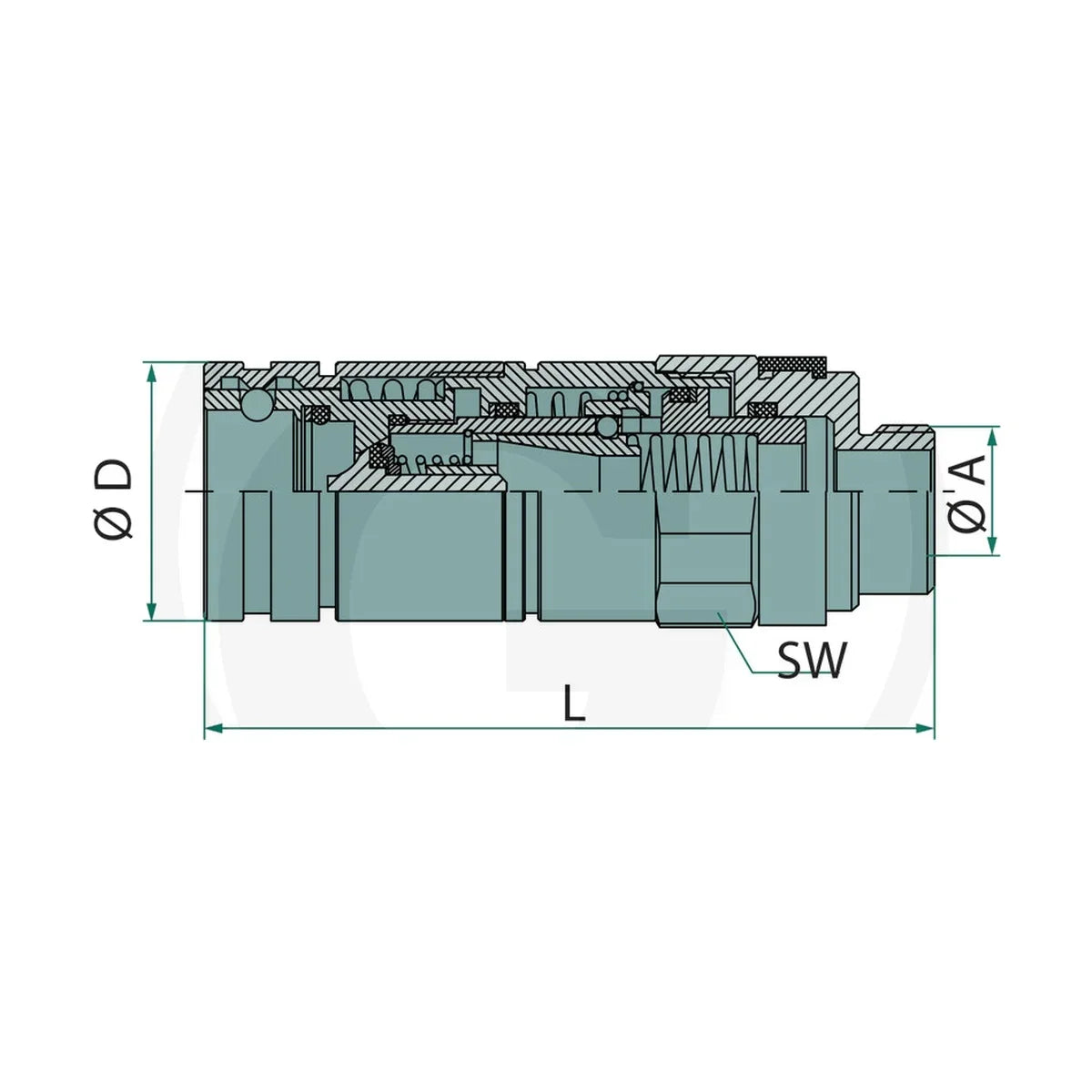 Schita dimensiuni Cupla rapida GP-3CFPV 21/2215 F GRANIT 87001270