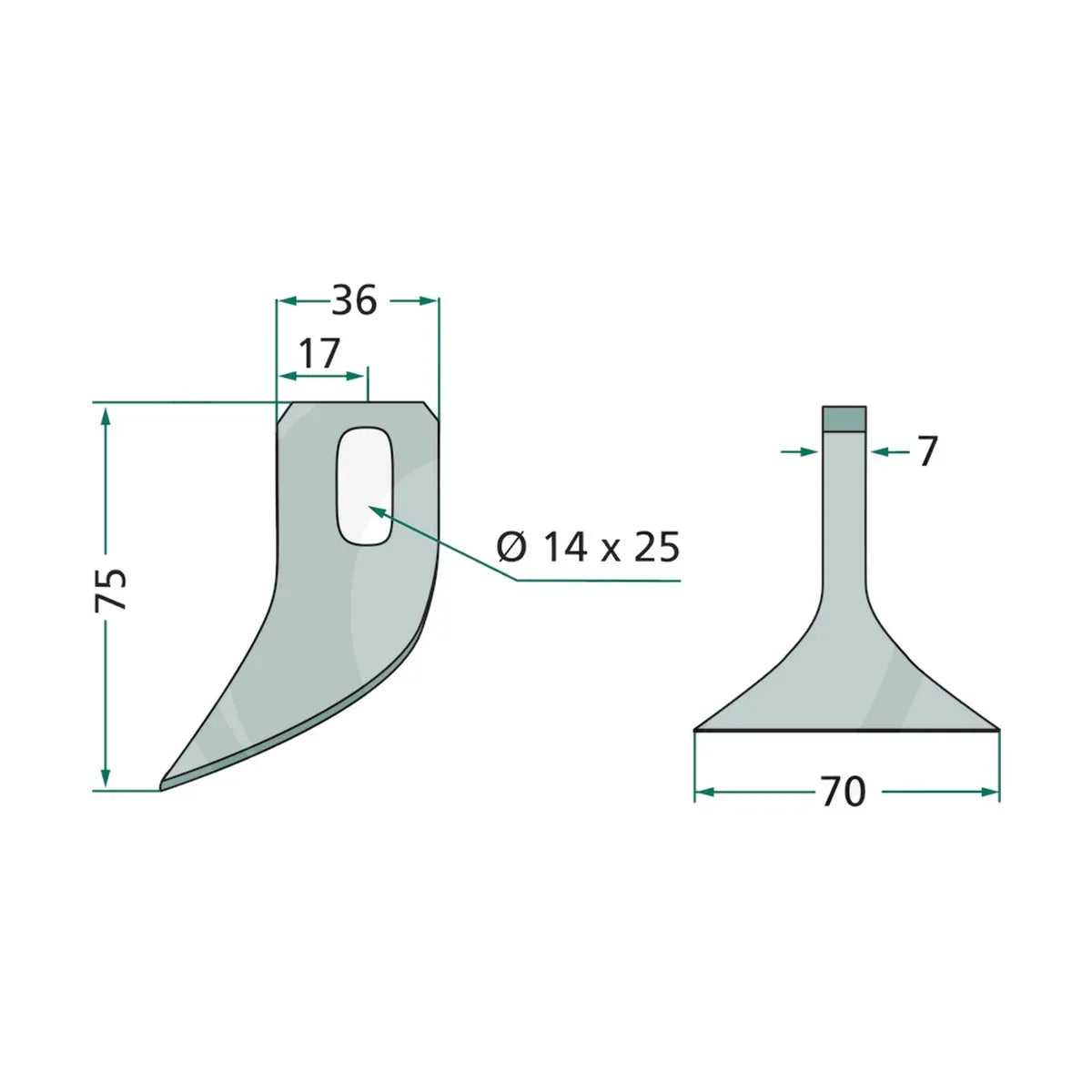 Schita dimensiuni Cutit tocatoare GRANIT 18063-JDE-01