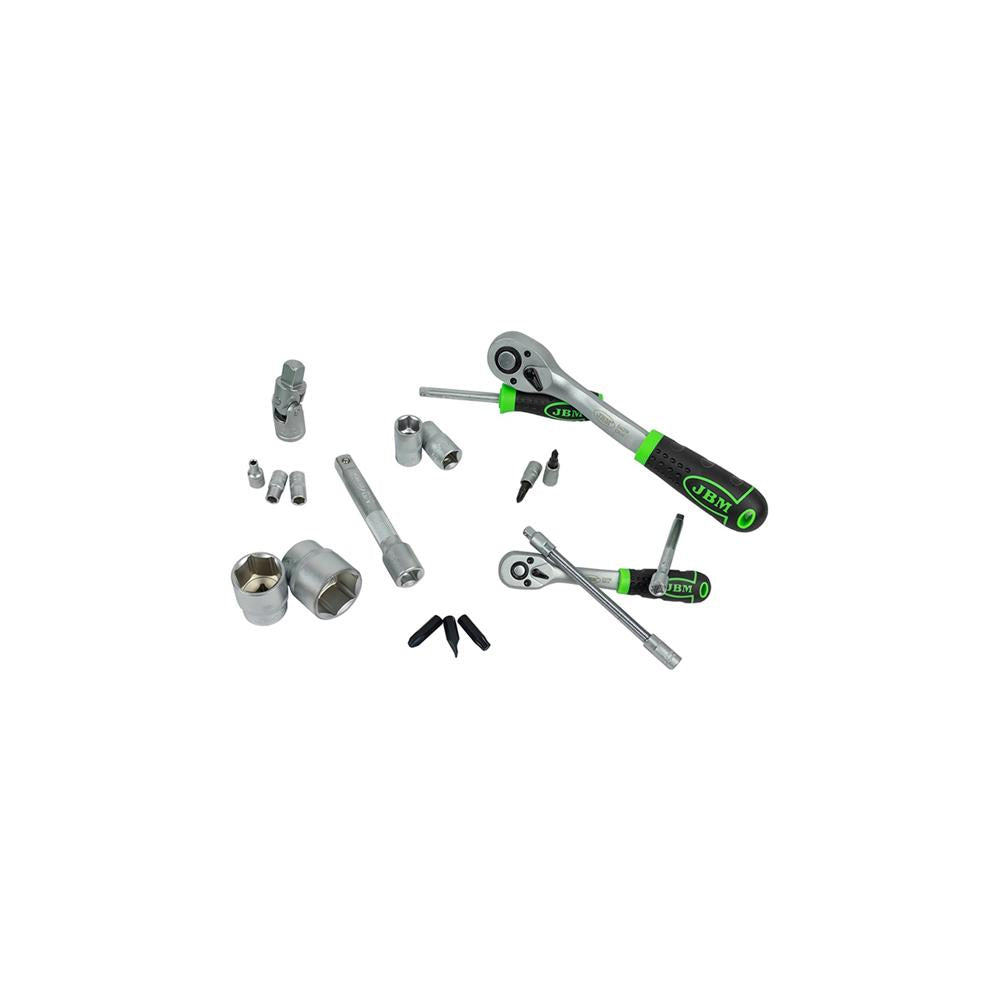 Trusa de tubulare hexagonale cu 94 piese cu clicheti 1/2` si 1/4` Jbm 54038