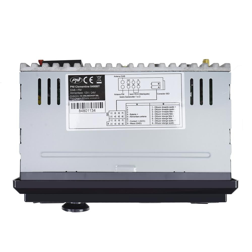 Radio MP3 player auto dab si rds Pni clementine 8480BT 4X45W, 12/24V, cu sd, USB, aux, rca, bluetooth si USB 1.5A PNI-8480BT