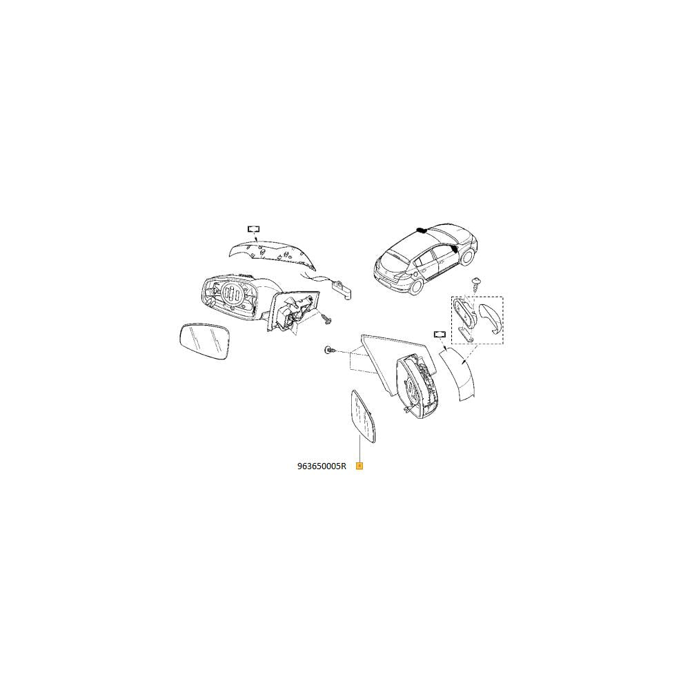 Geam oglinda retrovizoare dr megane iii Renault 963650005R