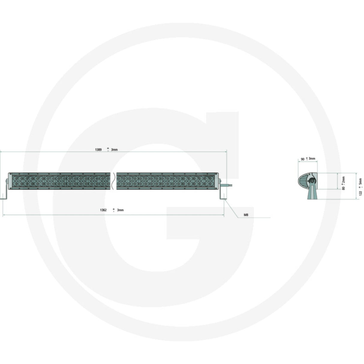 Dimensiuni bara luminoasa LED GRANIT 7070010201