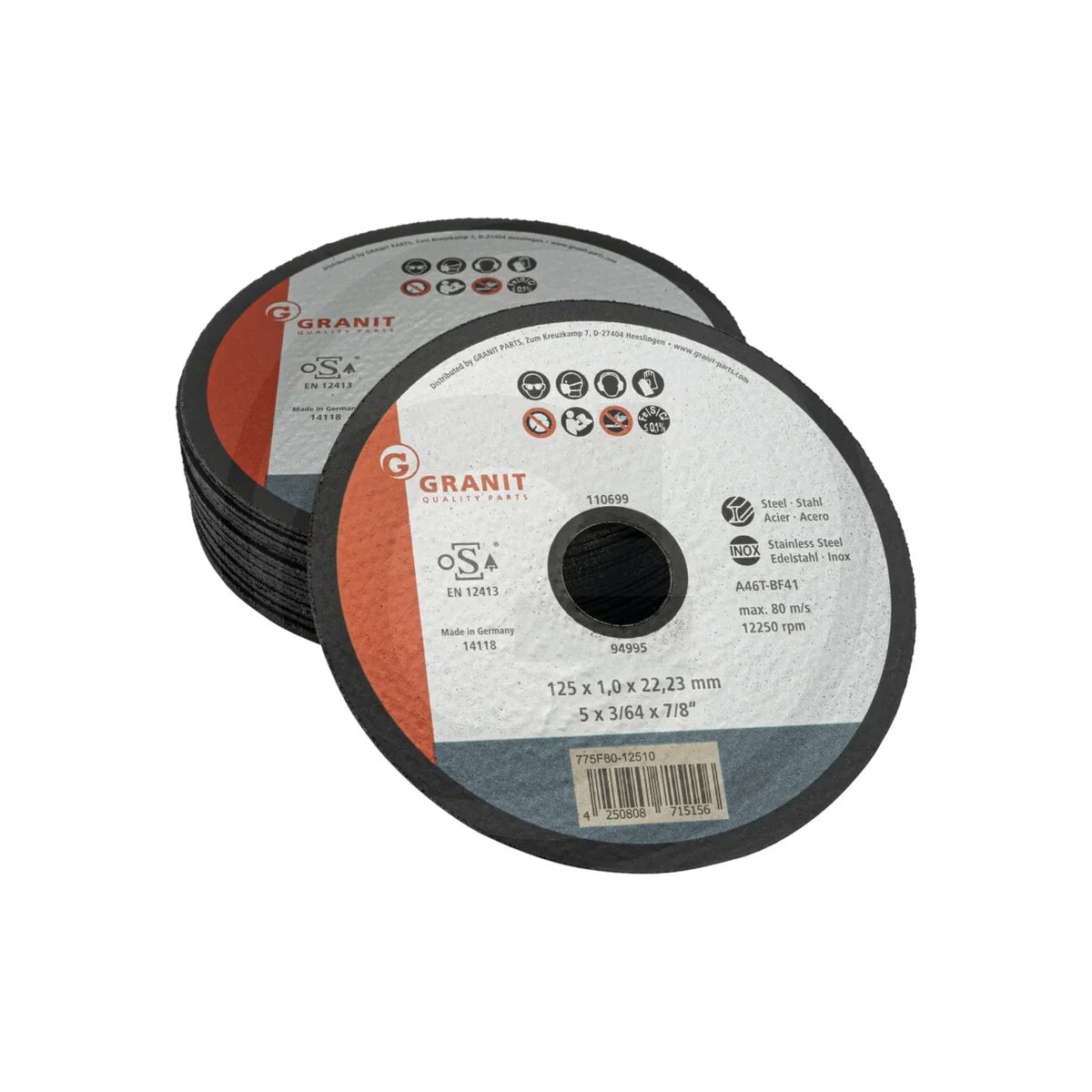 Disc de taiere din otel subtire GRANIT 775F80-12510