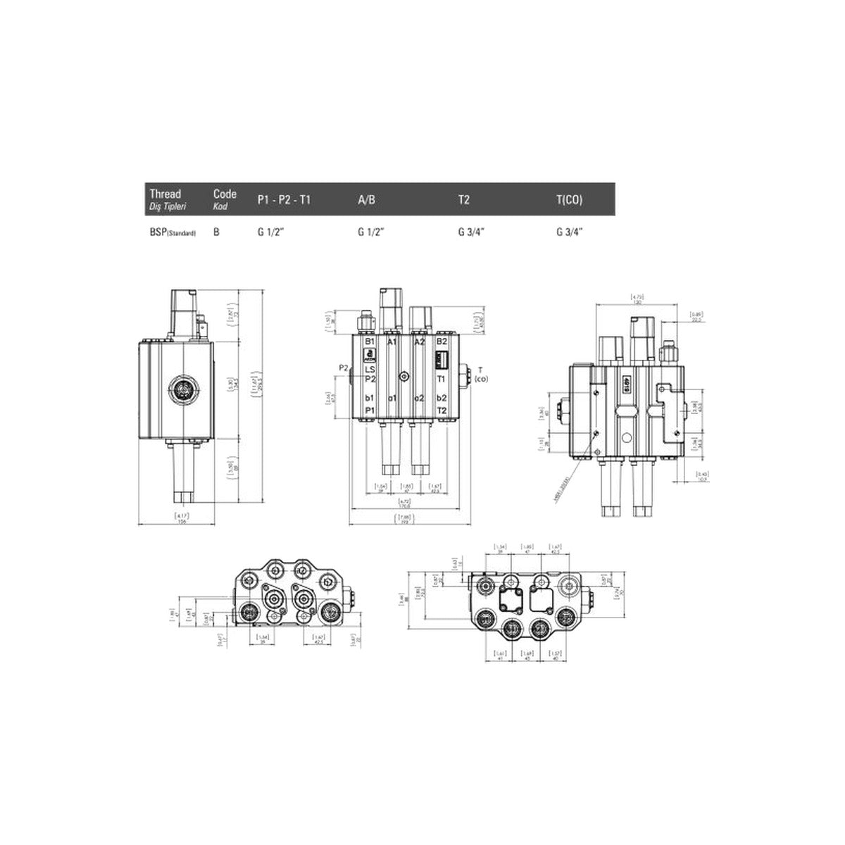 Distribuitor hidraulic manual AKON LVM92-OC – imagine 4