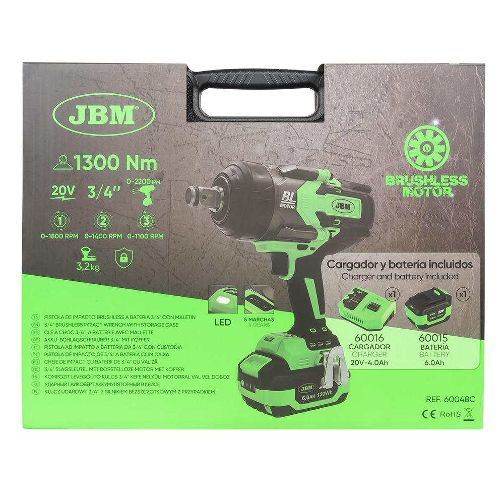 Trusa cu cheie de impact electrica 3/4" 1300NM JBM 60048C