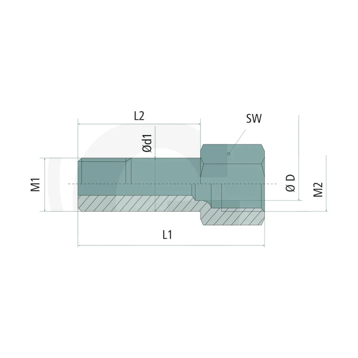 Schita dimensiuni Extensie L = 35 mm GROENEVELD-BEKA 30615ZS1120