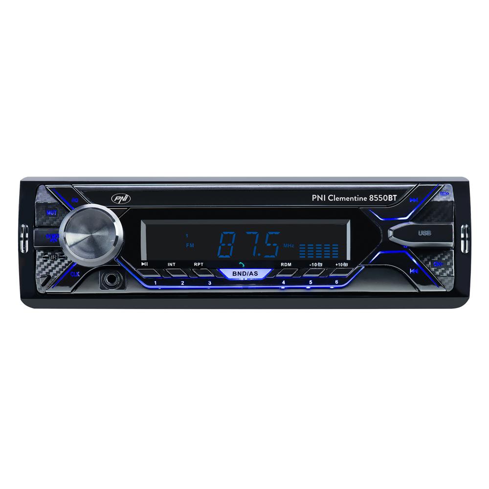 Radio MP3 player auto Pni clementine 8550BT, fata detasabila, 4X45W, 12V, 1 din, cu sd, USB, aux, rca PNI-MP3-8550