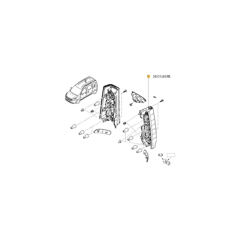 Lampa stop stg. dokker Renault 265551619R