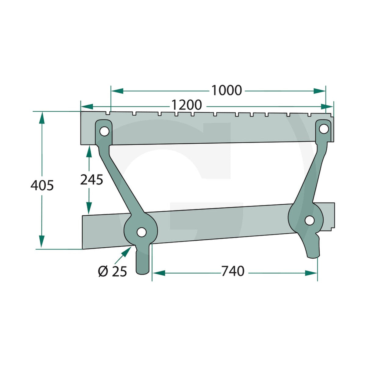 Schita dimensiuni Furca paleti EURO-NORM GRANIT 77875582