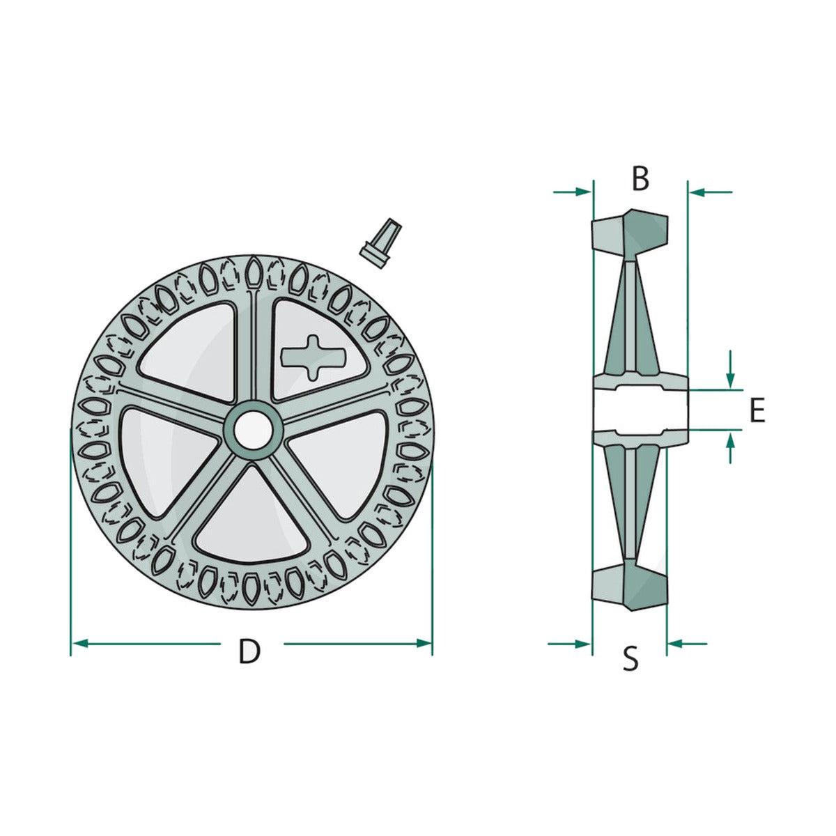 Schita dimensiuni Inel Crosskill Arbore rotund GRANIT 408900494