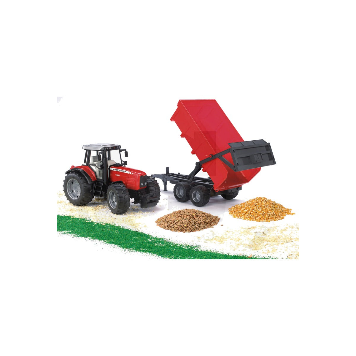 Macheta tractor Massey Ferguson 7480, rosu, scara 1:16 Bruder 02045 – imagine 2