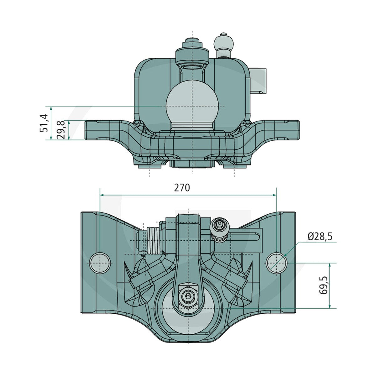 Schita dimensiuni Modul de insertie 80 compatibil John Deere SAUERMANN 71112001