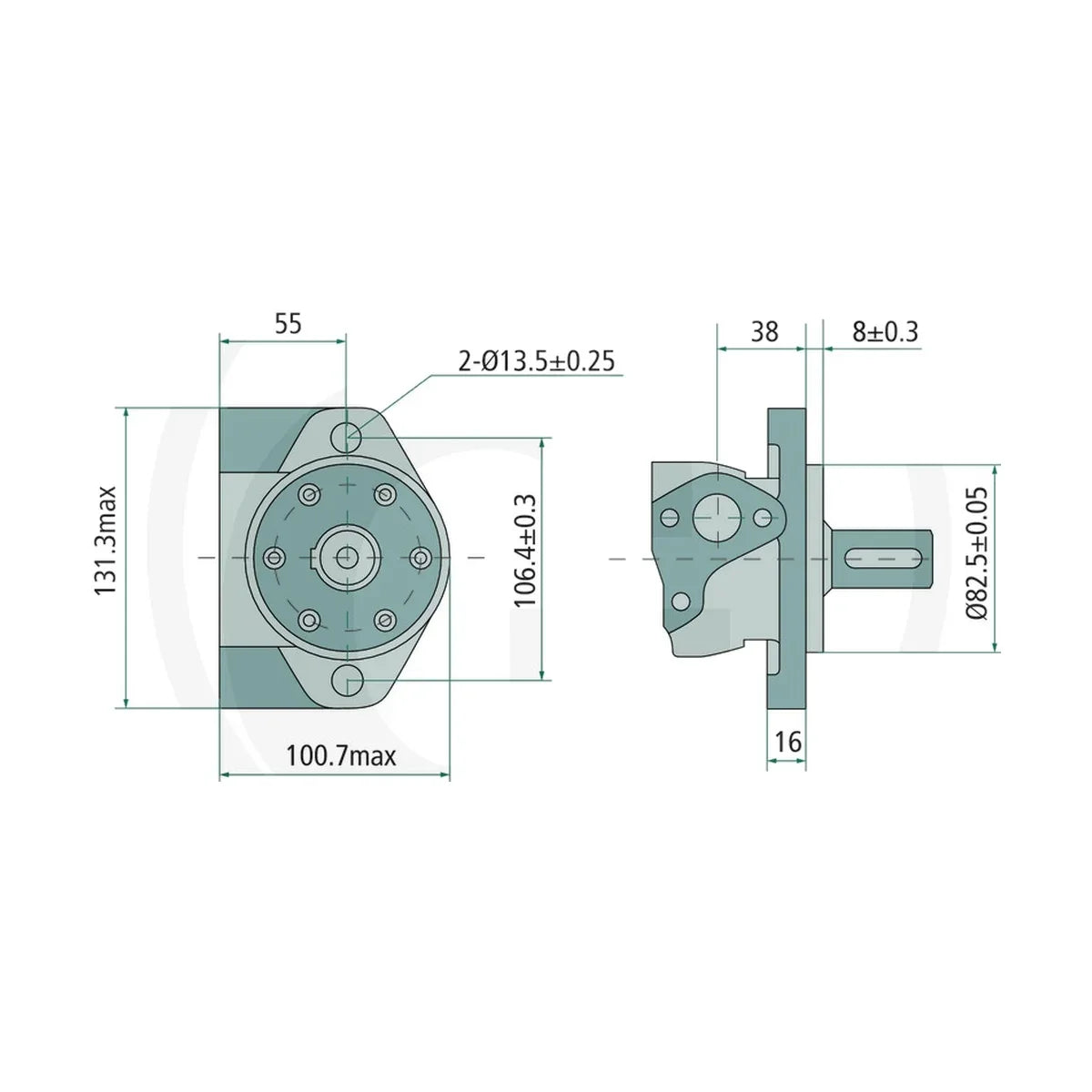 Schita dimensiuni Motor BMP 50cc D=25mm 1/2 compatibil Annovi Reverberi GRANIT 87000831 – 3