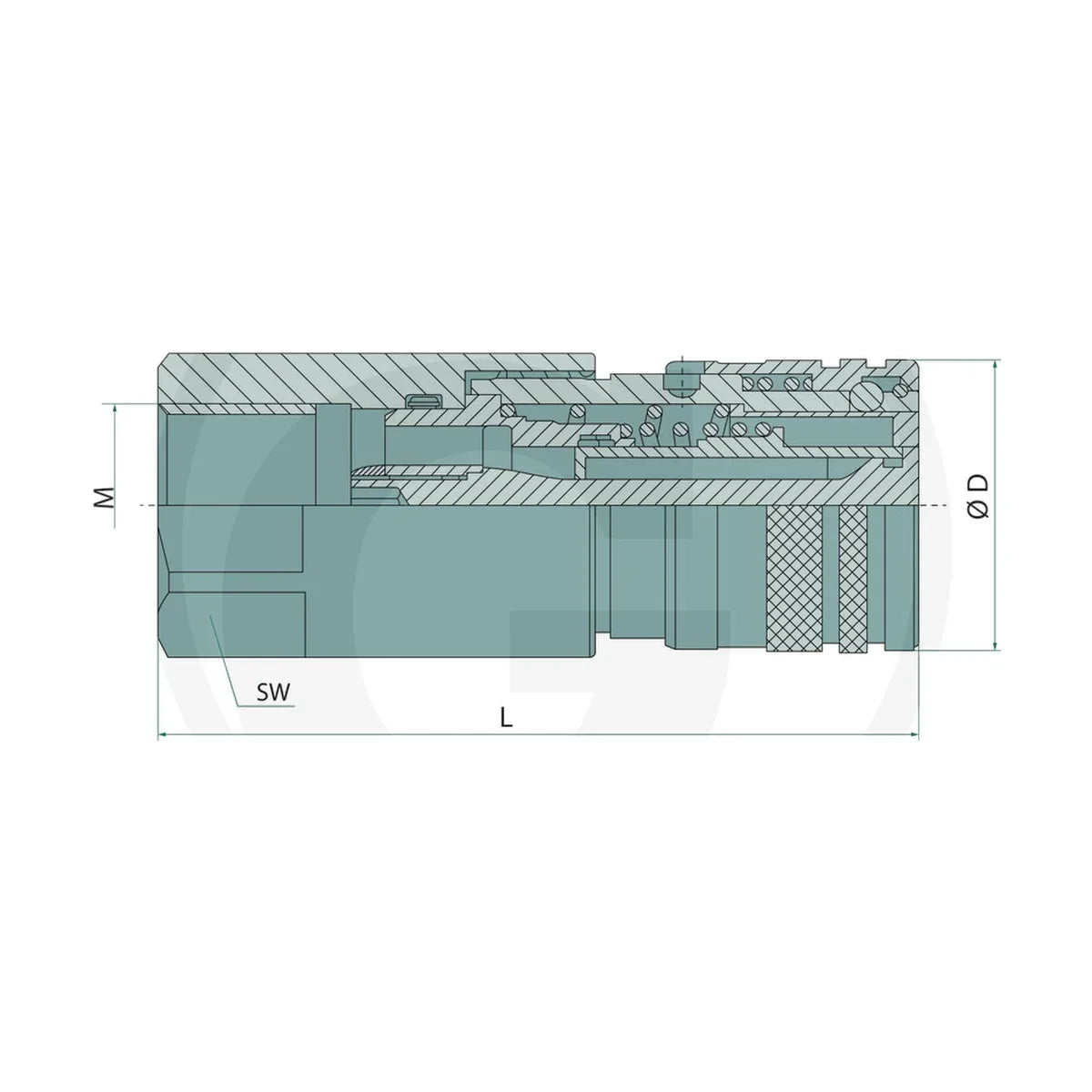 Schita dimensiuni Mufa conectare FF-G-08 34GAS GRANIT 87000666