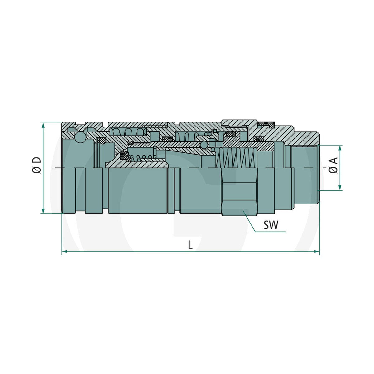 Schita dimensiuni Mufa conectare GP-3CFPV 12GAS F Mufa de cuplare GRANIT 87001279