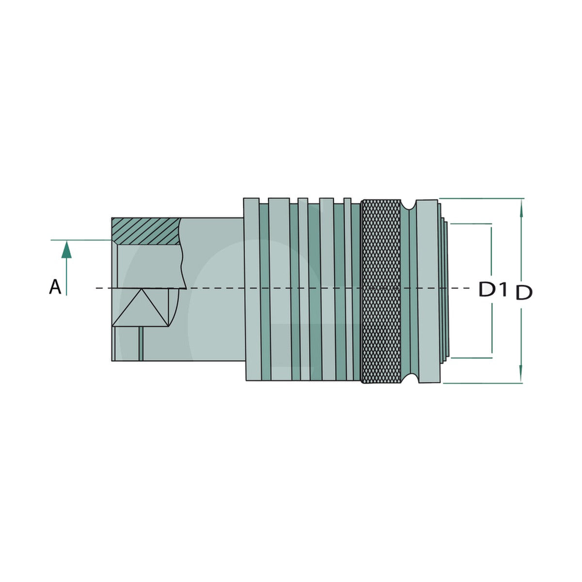 Schita dimensiuni Mufa de conectare filet interior KM 1/2 (G1/2") DN12-BG3 GRANIT 81511026