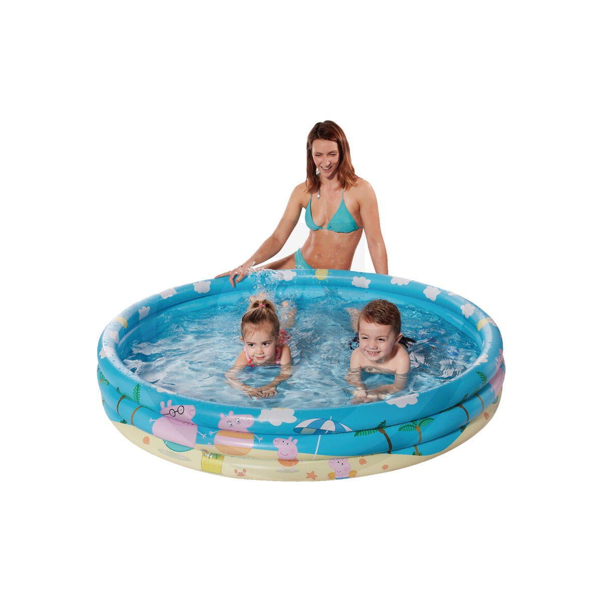 Piscina gonflabila cu 3 inele Peppa Pig, 122 cm Happy People 60099037 – imagine 3